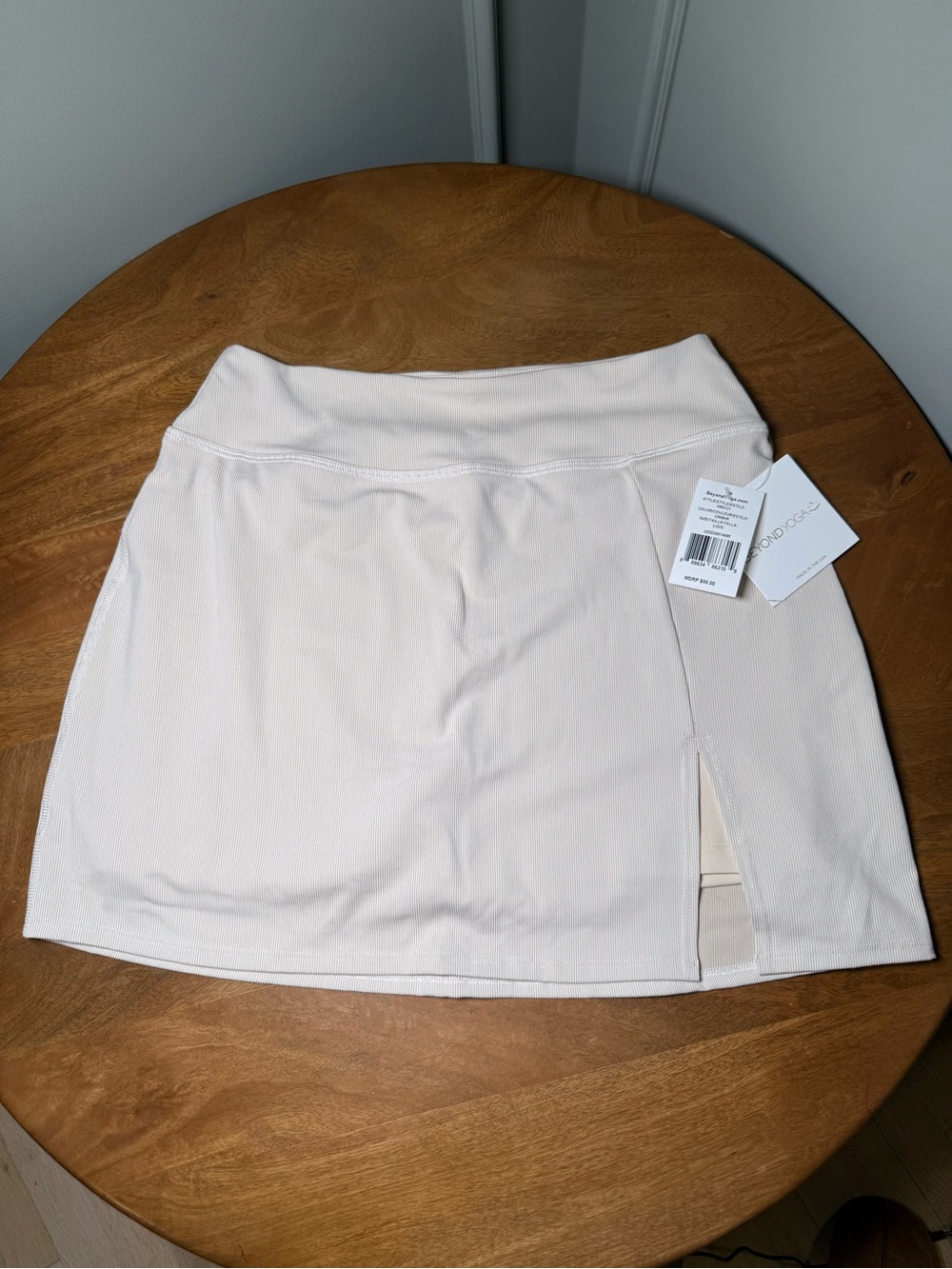 Beyond Yoga Soft Cream Mini Skirt with Side Slit